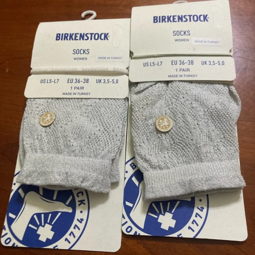 Birkenstock Women's cotton bling ajour socks. NWT. 2 sets available. Size:L5-L7